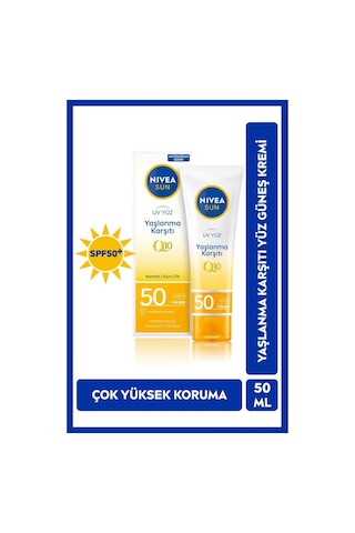 Sun Yüz Kremi 50ml Spf50 Yüksek Güneş Koruyucu  Görünümü Engelleyici