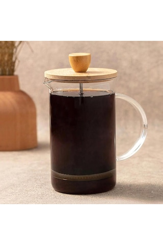 The Mia Bambu Kapaklı French Press 600 Ml Cam0328 Renkli