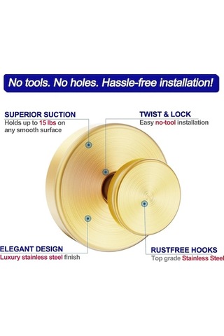 Besthome1 6.8kg Yük Kapasiteli Banyo Sucuklu Çekme Hook - Paslanmaz Çelik, Delme Yok, Siyah 4 Adet Siyah