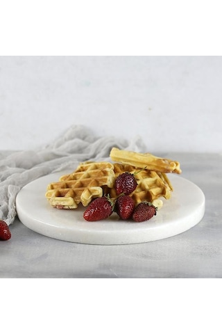 Akayev Mermer 25 CM Kalın Beyaz Sunum