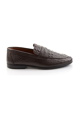 Kahve Hakiki Deri Erkek Loafer Ayakkabı E01594004103 Kahve