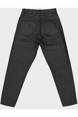 Ariana Petite Siyah Kaplamalı Yüksek Bel Patı Fermuarlı Jean Pantolon C 4525-061 Siyah