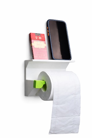 Telefon Raflı Tuvalet Kağıdı Tutucu Çok Amaçlı Banyo Organizer Tuvalet Kağıdı Askılığı Telefon Ve Eşya Raflı Aparat Beyaz