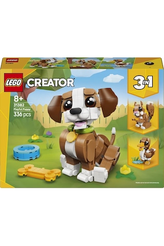 LEGO® Creator 3’ü 1 Arada Sevimli Hayvanlar: Oyunbaz Yavru Köpek 31382 – 8 Yaş Üzeri Çocuklar için Oyuncak Yapım Seti (336 Parça)