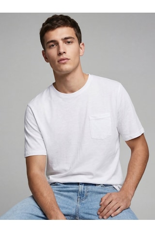 Ltb Flamlı Basic Beyaz T-shırt Beyaz