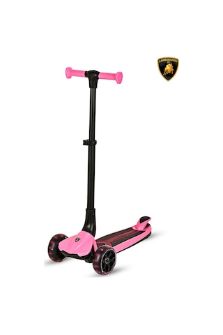 Lisanslı L3 Kolay Katlanabilir Işıklı Orta Gövde Ve Işıklı Tekerlekli Çocuk Scooter Turuncu Pembe