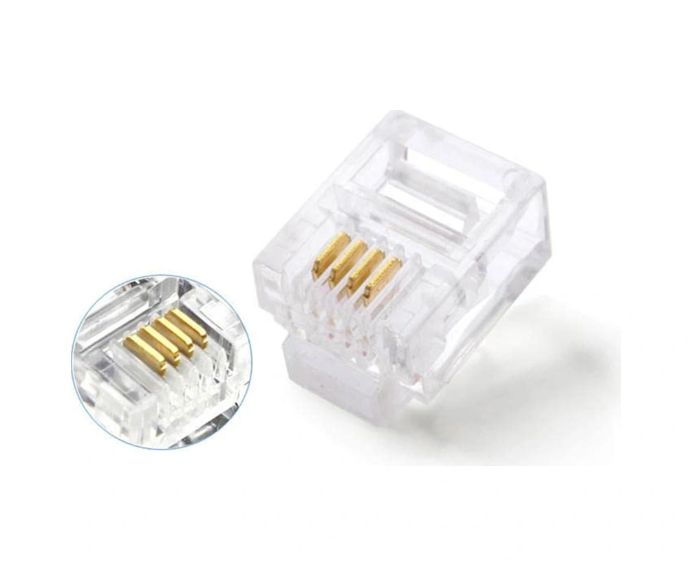 6p4c Rj11 4 Pinli Konnektör 4pinli Telefon Kablo Ucu 100'lü Paket