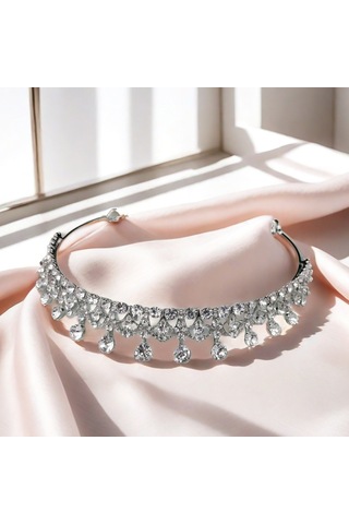 Kadınlar Vintage Saç Kafa Bandı Düğün Festival Partisi Ve Tarih İçin Tam Pırıltılı Rhinestone Alaşım Taç Çok Renkli