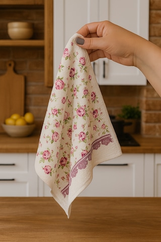 Kitchen Dijital Baskı Pamuklu Tekli Mutfak Havlusu Pembe