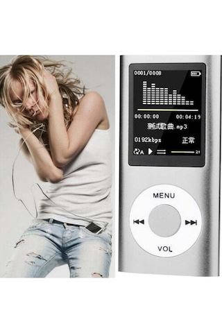 Springsun 32gb Metal Mp3/mp4 Çalar - 1.8" Lcd Ekran, Fm Radyo, Video/mp3 Çalma, Mikrofon, Portatif Müzik Oynatıcı Gümüş