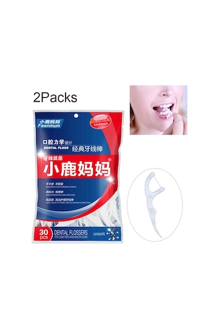 Sones 2 Paket Fawnmum Ultra İnce Güvenlik Diş İpi Çubuğu Kürdan İpi Taşınabilir Diş İpi Çantası