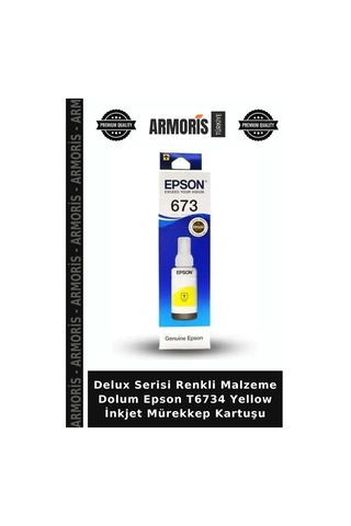 Delux Serisi Renkli Malzeme Dolum Epson T6734 Yellow İnkjet Mürekkep Kartuşu