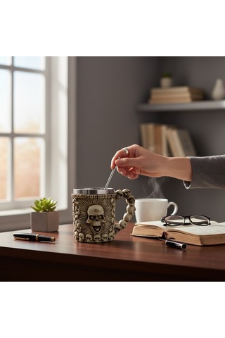 Kafatası Temalı 3d Kabartmalı Kupa Diğer