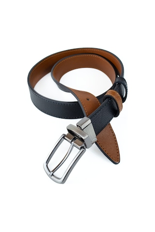 Çift Taraflı Döner Tokalı Gerçek Deri 3.5cm Klasik Erkek Kemeri