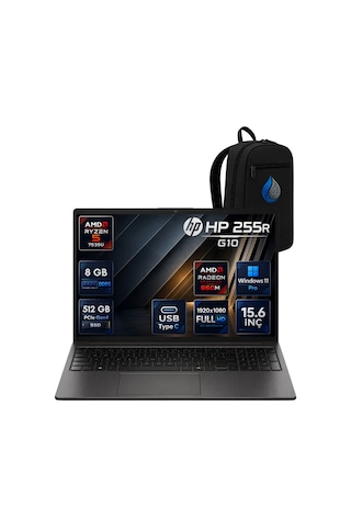 HP 255R G10 D30M3ETRRNP01 R5-7535U 8 GB 512 GB SSD 15.6'' W11P Dizüstü Bilgisayar