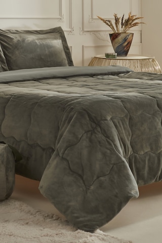 Karaca Home Flufy Çift Kişilik Soft Dream Comfort Set Haki Yeşil