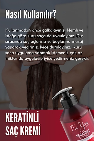 Keratinli,onarıcı,besleyici,canlandırıcı Saç Kremi Saç Güzelleştirici Bakım Kremi 250ml