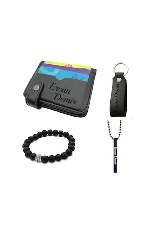 Erkek Kartlık Cüzdan Isme Kişiye Özel. Kolye Bileklik Ve Anahtar