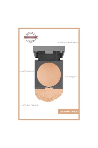 Alix Avien Mat Bitişli Sabitleyici Yoğun Kapatıcı Pudra Baked Powder 203 Warm Peach 0