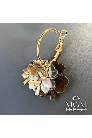 Gold/rodyum Çelik Küpeler - Kp00115 Çok Renkli