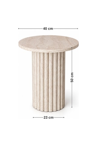Soyasis Nola Bohem Yan Sehpa 40 Cm - Traverten-traverten
