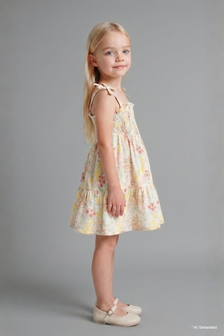 Defacto Çiçekli Askılı Beyaz Elbise Kız Bebek H8454a526hswt47 Beyaz-wt47