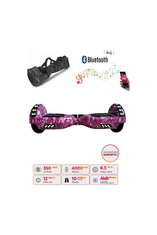 Citymate Hoverboard 6.5 inch Elektrikli Kaykay Scooter Full Ledli Bluetooth Hoparlörlü Çanta Hediye D01