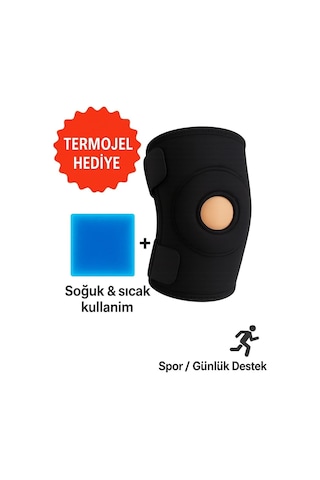 Semel Medical Destekli Diz Korsesi Çapraz Bağ Menisküs Ağrısı Için Sporcu Dizlik, Termolu Jelli Gri