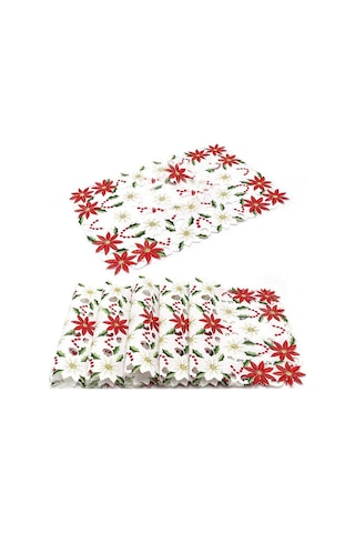 Xiaaokeji 6'lı Amerikan Servisi Seti İşlemeli Noel Atatürk Çiçeği Ve Kutsal Ağaç Tasarımı Diğer