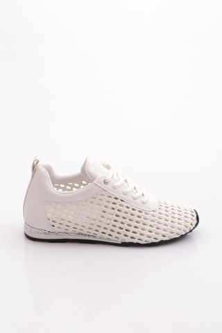 Dgn B0030 Kadin Delikli Casual Ayakkabi Beyaz
