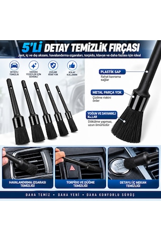 25 Parça Araç Detay Temizlik Seti Matkap Uyumlu Fırça Sünger Cila Polisaj Seti