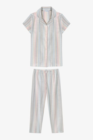 Penti Kırık Beyaz Kız Çocuk Stripes Düğmeli Gömlek Pijama Takımı
