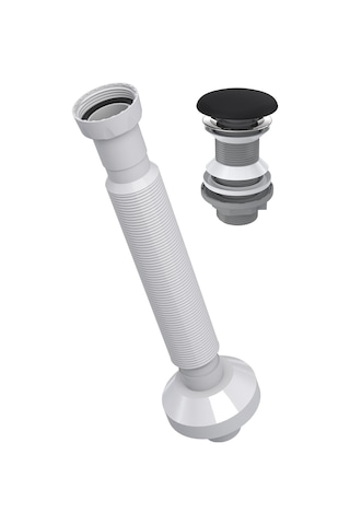 Monavit Seramik Kapak Mat Siyah Klik Klack Lavabo Süzgeç 32Sifon Siyah