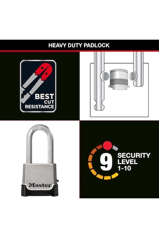 Master Lock Yüksek Güvenlikli Asma Kilit, Çinko, Xl Kulp, Dış Mek