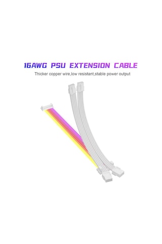 Snt Slv-8ppe-w Argb 8-pin Atx Pcı Exp 2 X Sleeve Ekran Kartı Beyaz Güç Uzatma Kablosu