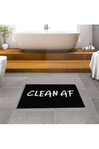 Evaşk Banyo Paspası İpeksi Kadifemsi Halı Yüzey Kaymaz Taban 40x60 BM03940S Siyah