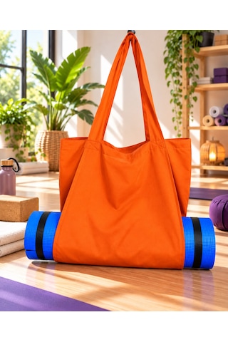 Mat Taşıma Çantası Yoga Fitness Silindir Antrenman Çantası - Çantalı Fermuarlı Mat Taşıma Çantası Turuncu