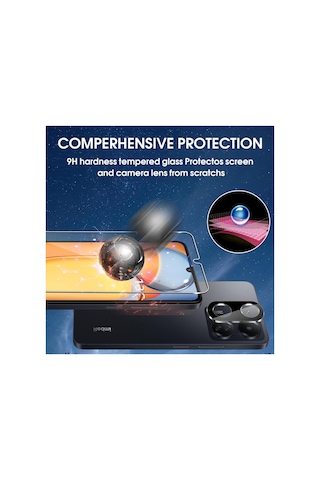Xiaomi Redmi 13c Uyumlu Nano Ekran Koruyucu Ve Kamera Lens Koruyucu Cam 2in1 Set