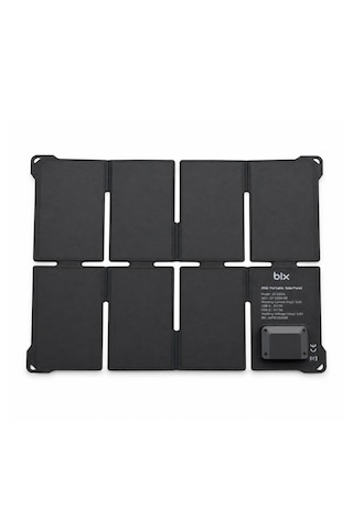 Bix 25w Taşınabilir Solar Şarj Paneli Katlanabilir Ip67 Korumalı Usb-a Ve Type-c Çıkışlı Kamp Karavan Outdoor İçin Güneş Paneli Siyah