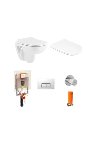 Seramiksan Petite Asma Klozet + Yavaş Kapanır Kapak + VitrA Gömme Rezervuar Set