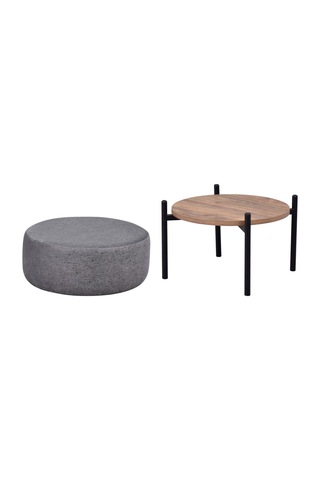 Vilinze Otto T1 21 Fonksiyonel Sehpalı Puf Flok Gri