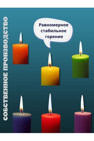 Kandlefo Renkli Sütun Mumlar 6 Adet 332631944 Açık Mavi