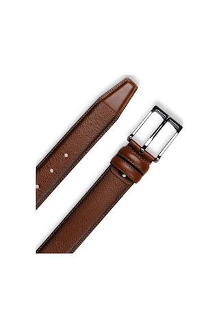 Mft Leather Hakiki Deri Erkek Kemer Desenli, 3,5 Cm, Taba 9060 Taba