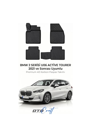 Otocraft Bmw 2 Serisi U06 Active Tourer 2021+ Araca Özel 4d Karbon Oto Paspas Havuzlu Tam Set