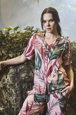 Monamise Kadın Vişne Kısa Kollu Pijama Takım 21034 VISNE