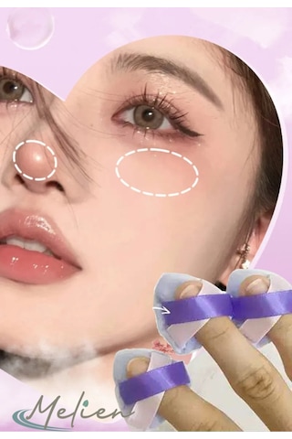 Melien Çift Kurdele Pamuk Yıkanabilir Kadife Puf Makyaj Süngeri 2'li