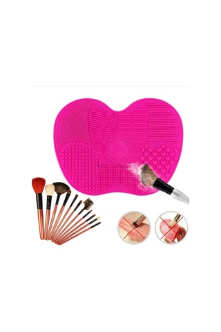 Pratik Kolay Makyaj Fırçası Temizleme Matı Aparatı Aleti 4881 Diğer