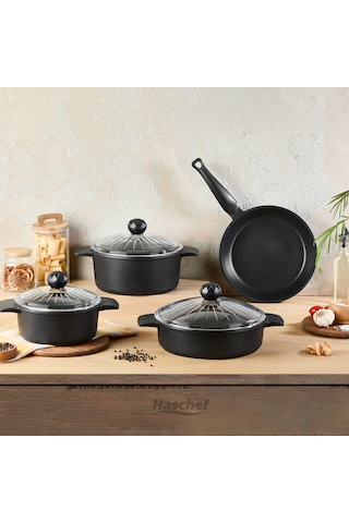 Kristal Döküm 7 Parça Set Siyah