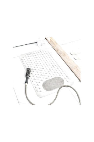 Mainshop 1 Adet Vantuzlu Banyo Ve Duş Kaydırmazı Duşa Kabin Küvet Içi Banyo Paspası 36 X 69,5 Cm M-162 Beyaz