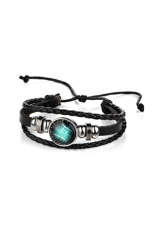 Xindoker Gümüş Renkli İkizler Burcu Deri Bilezik - El Dokuma Vintage Tasarım, Ayarlanabilir Uzunluk, Unik Özelliklerinizi Yansıtan Astoloji Aksesuarı Diğer